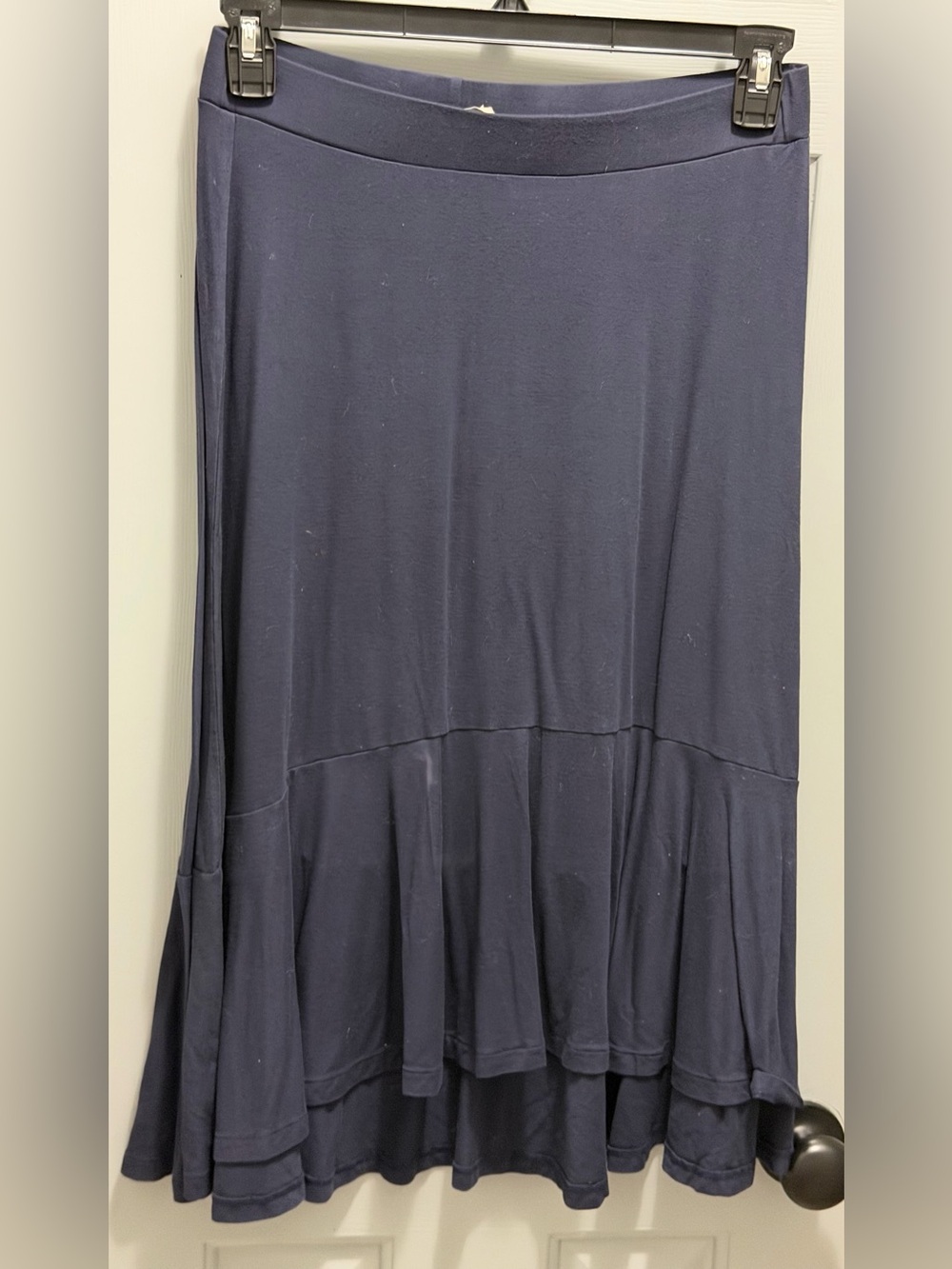 Boden Long Maxi Skirt Womens Size 8P Navy Blue Flowy